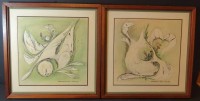 Los 13042 <br>Ebel, 1976, Metamorphose I und II, gerahmt, wohl Lithografie, RG je 39x39 cm