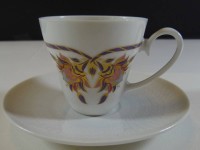 Moccatasse mit U.T. "Rosenthal" Blumendekor, Jubiläumsjahr 1979/80