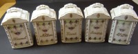 Los 1044 <br>5x Küchengefässe, beschriftet, H-10 cm, 6x5 cm