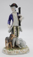 Los 1045 <br>Figur, gemarkt, Knabe mit Dudelsack, Hund und Schaf, polychr. Bemalung, H-17cm.