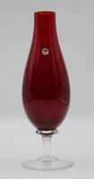 Los 3037 <br>Vase auf Stand, Rheinkristall, 60/70er Jahre, H-26,5cm.