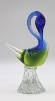 Los 3043 <br>Kunstglas-Vogel, wohl Murano, H-17,8cm.