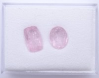 Los 5020 <br>2 Morganite, zus. 6,20ct.