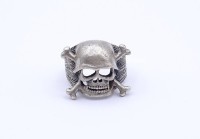 Los 5038 <br>Totenkopf Silber Ring 0.925, Totenkopf mit tragendem Helm, 19,2g., RG 62