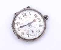 Los 6007 <br>Herren Armbanduhr ZENITH Ziff.Blatt beschr. G.Bader Genevé, Taschenuhr als Armbanduhr, Silber 0.900, mechanisch, Werk steht, D. 35,1mm, eine Bandhalterung fehlt, Alters- und Gebrauchsspuren