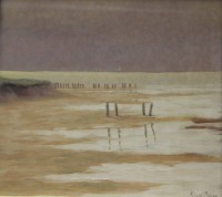 Auktion  / Los 12025 <br>Karl BIESE (1863-1926), Wattansicht, Aquarell, ger./Glas, RG 36,5 x 40cm.