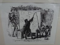 Auktion  / Los 13003 <br>Max SLEVOGT (1868-1932) "Der Bildermann", Lithohgrafie 1916, in 25 sign. Exemplaren, 18x14 cm,  gerahmt, RG 32x41 cm