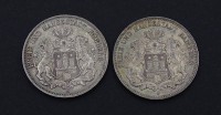 Los 15004 <br>2x Drei Mark 1911 / 1912, Freie und Hansestadt Hamburg J, zus. 33,29g.