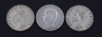 Los 15007 <br>3x Drei Mark 1911 / 1912 / 1913, Otto König von Bayern D, zus. 49,90g.