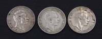 Los 15009 <br>2x Zwei Mark 1904 / 1905 / 1906, Wilhelm II Deutscher Kaiser König von Preussen A, zus. 33,07g.