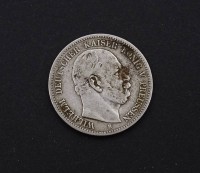 Los 15011 <br>Zwei Mark 1876 Wilhelm Deutscher Kaiser König von Preussen B, D. 28mm, 10,82g.