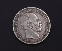 Los 15012 <br>Fünf Mark 1876 Wilhelm Deutscher Kaiser König von Preussen C, D. 38,0mm, 27,48g.