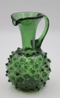 Los 3062 <br>Noppenkrug, 4fach gedrückt, grünes Glas, H-20cm.