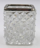 Los 3066 <br>kl. Vase, 800er Silberrand, Presskristall, H-8cm