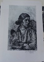 Auktion  / Los 13040 <br>unleserl. signiert, 1922 "Frauenportrait", orig. Radierung, BG 32x22 cm