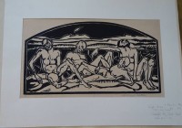 Auktion 345 / Los 5016 <br>Christoph NATTER (1880-1941)  "Erschöpfte" Holzschnitt,  BG 30x45 cm, in PP