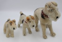 Los 7035 <br>3x Schnauzer, 2x Steiff 1x Grisly, H-25cm, teilw. bespielte Erhaltung