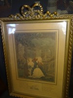 Auktion  / Los 13077 <br>colorierter Stich "La Main ", dat. 1788, alt gerahmt hinter Glas, RG ca. 48x33 cm, frz. beschriftet,
