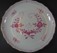 Los 8004 <br>gr. runde Schale "Meissen" indisch purpur, 2.Wahl, D-28 cm, H-4 cm