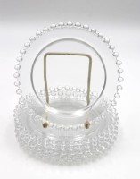 Los 3005 <br>6x kl. Teller, Laliqué,  farbloses Glas mit Noppenrand, je D-16,5cm.