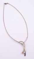 Silber Halskette mit Zirkonia, Sterling Silber 0.925 , L. 40cm, Magnetverschluss