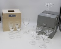Los 3012 <br>10x Gläser, Daum France, Serie Bolero, farbloses Glas, 1x Wein, 5x Sektschalen und 4x Süssweingläser, Größtes H-18cm