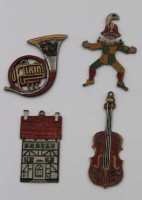 Los 10072 <br>4x Zinn-Figuren, Kühn, bemalt, ca. L-7,5cm.