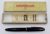 Los 11060 <br>Kolbenfüller, Montblanc, Nr. 3-42G, 14ct Goldfeder, Pappetui