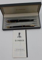 Los 11061 <br>Kugelschreiber und Füller, Parker Sonnet, Füller mit 750er GG Feder, guter Zustand, in Etui