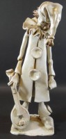 Los 9004 <br>Dino Bencini Italien Signierte Ton Keramik Skulptur, Lautenspieler, Nr. 14/50, H-27 cm
