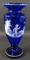 Los 10008 <br>blaue Vase mit Landschaft, H-21 cm