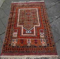 Los 13001 <br>Orient -Läufer,  134x85 cm, Rand mit gelösten Stellen