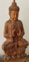 Los 15515 <br>gr. meditierender Buddha, massive Holzschnitzerei, Thailand, H-ca. 65 cm,