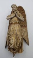 Los 15093 <br>schöner Wand-Engel, Holz, farbig gefasst, wohl 19. Jhd. ?, ca. H-40cm.