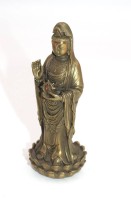Los 15536 <br>stehende Guanyin, Bronze, H-12,5cm.