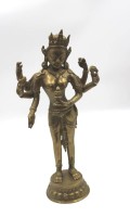 Auktion  / Los 15537 <br>hohe Standfigur, Shiva, Messing, H-44,5cm