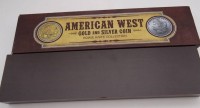 Los 16028 <br>schweres Bowie-Messer, American West Gold-and Silver Coin, neuwertig in OVP, American Gold Buffalo