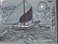 Auktion 500010 / Los  <br>Vincent $ Frida 22, moderne Komposition, Öl/Leinwand, gerahmt, RG 52 x 68cm.