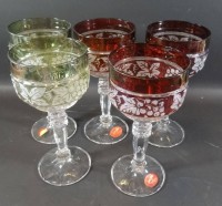 Los 10012 <br>5x Buntglas-Römer "Anna Hütte", H_18 cm