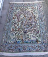 Los 13023 <br>grosser persische Wandteppich mit Tieren, 210x145 cm