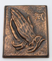Los  <br>betende Hände nach Dürer, Kupfer, 15,5 x 13cm.