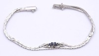 Los  <br>835er Silber Armband mit Saphire,L. 18cm, 5,7g.