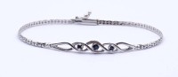 Los  <br>835er Silber Armband mit Saphiren, L. 19cm, 4,9g.