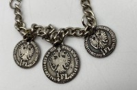 Los  <br>Armkettchen versilbert  mit 3x 1/4 Florin, K.u.K, 1859