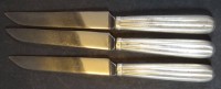 Auktion 344 / Los 11028 <br>3x Messer mit Silbergriffen. 13lötig, älter, L-18 cm