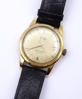 Auktion 361<br>Herren Armbanduhr Omega Seamaster Calendar, GG Gehäuse 0.750, Cal. 503, D. 34,5mm,Automatikwerk, Werk läuft, Alters- und Gebrauchsspuren