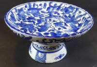Tafelaufsatz, wohl China, Blaumalerei, älter, H-12 cm, D-24 cm