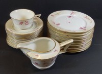 26 Teile Rosenthal Art Deco Geschirr, Form 520, Dekor Tirana, 12x Kuchenteller, 12x U.T., 1x Sahnekännchen, 1x Tasse