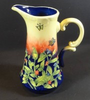  Old Tupton Ware Wasserkrug; Schmetterling- und florales Dekor, H-25 cm