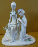 Los 8025 <br>Rosenthal Figur von Peynet "Frühlingslied", H-20 cm, B-18 cm, 60/70-er Jahre, tadellos erhalten